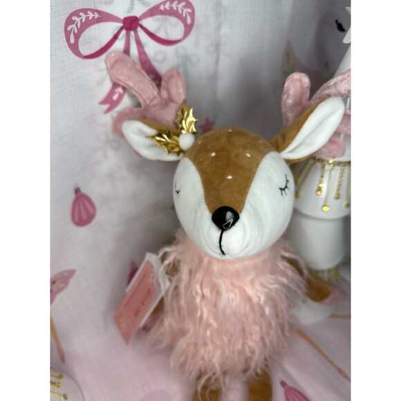 Plush Pink Reindeer Shelf Sitter - Picture 2 of 7